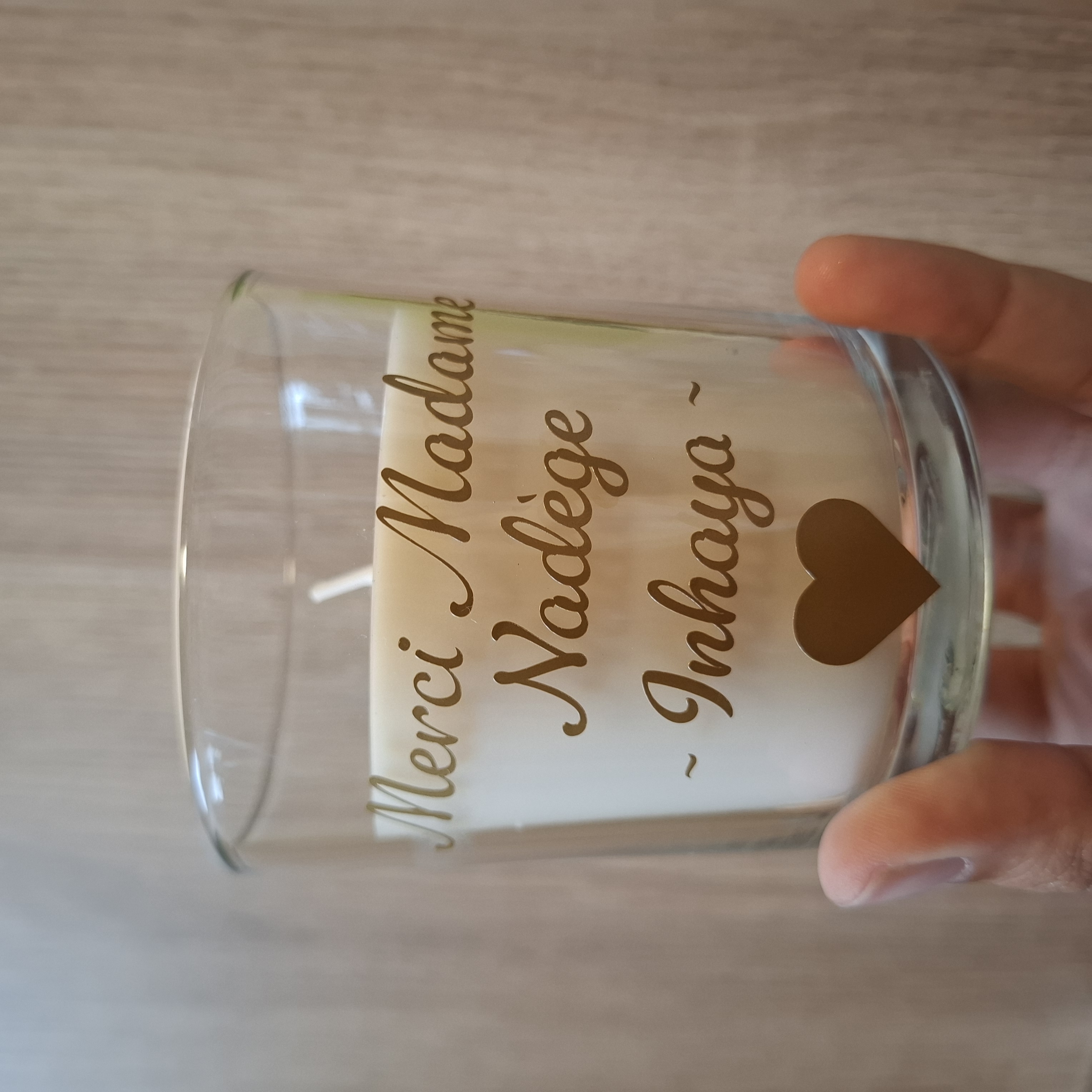 Bougie personnalisée vanille